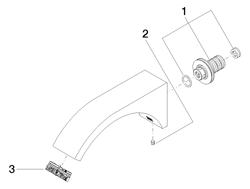 Dornbracht Wannenauslauf CYO Ausladung 190mm, für Wandmontage, Messing gebürstet