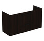Ideal-Standard Möbelwaschtisch-Paket i.life A 124x46x64,5cm, 1 Hahnloch, Griff Chrom gebürstet, coffee oak