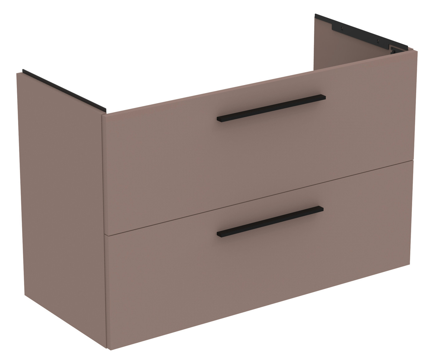 Ideal-Standard Möbelwaschtisch-Paket i.life A 104x46x64,5cm, 1 Hahnloch, Griff schwarz matt, greige matt