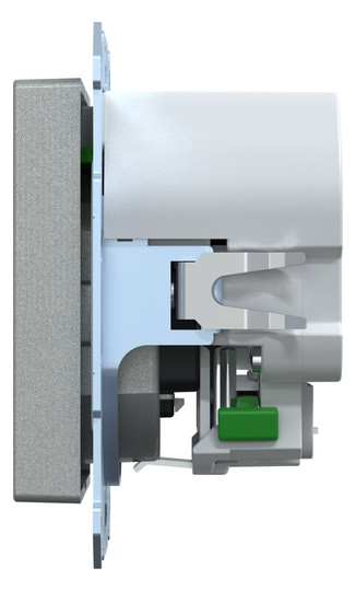 Steckdose 1f alu mt 1USB-A 1USB-C UP m.BS Mit erhöhtem Berührungsschutz IP20