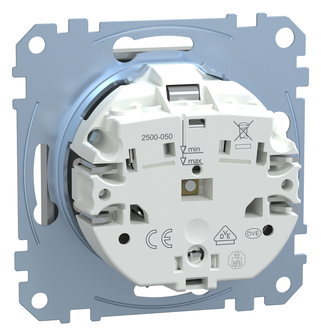 Steckdose 1f alu mt System M UP m.BS IP20 Mit erhöhtem Berührungsschutz