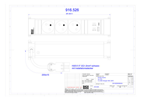 Bachmann POWER FRAME M 3xUTE     916.526 