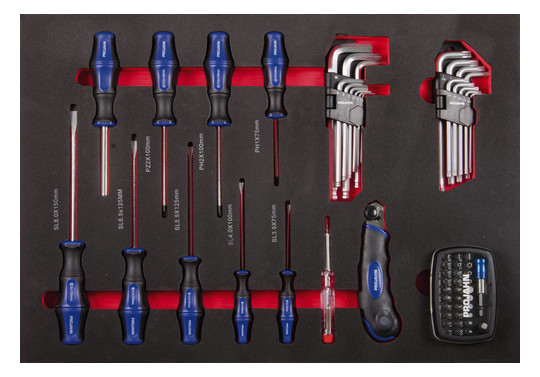 Werkstattwagen GALAXY 7 Schubfächer und 229tlg proficraft Bestückung bl/anth