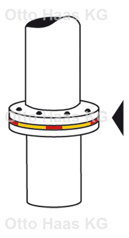HAAS Gas-Flanschdichtung OHA-Press 100 x 148 x 1,8 mm, DN100, gelb, PN 6, DIN 30653
