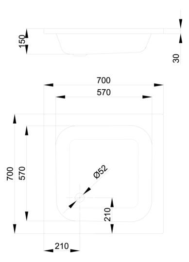 Duschwanne BetteQuinta 70x70x15cm, bahamabeige