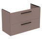 Ideal-Standard Möbelwaschtisch-Paket i.life A 104x46x64,5cm, 1 Hahnloch, Griff schwarz matt, greige matt