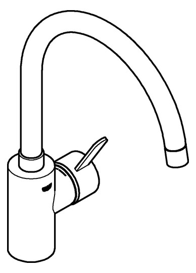 GROHE Spültisch-Einhebelmischer Eurosmart Cosmopolitan 1/2", hoher Auslauf, Durchfluss 10 l/min, chrom