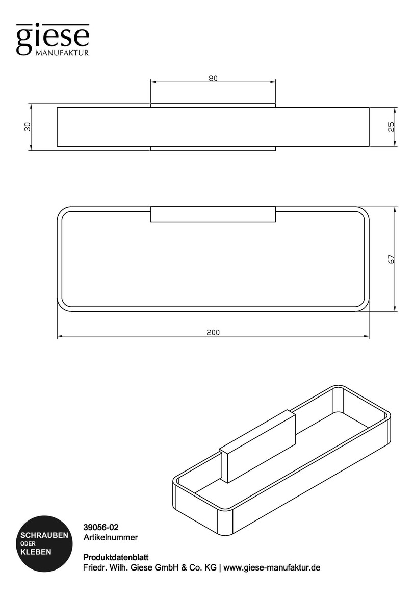 Giese Handtuchbügel Gifix Tono 200x67x30mm, verchromt