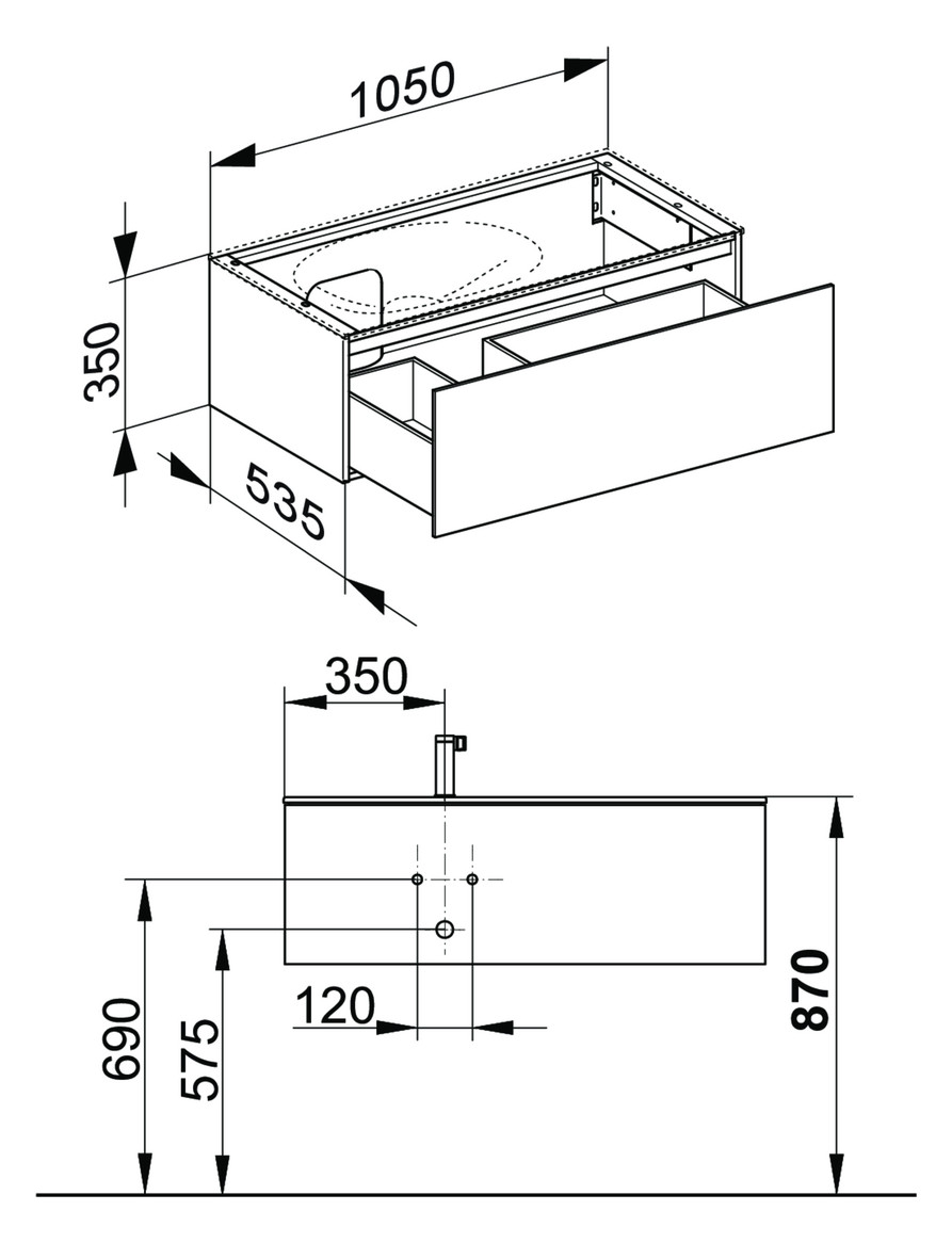KEUCO Waschtischunterschrank Edition 11 Planning 105x35x53,5cm, 1 Frontauszug, links, Lack Hochglanz Weiß KEUCO Waschtischunterschrank Edition 11 Planning 105x35x53,5cm, 1 Frontauszug, links, Lack Hochglanz Weiß