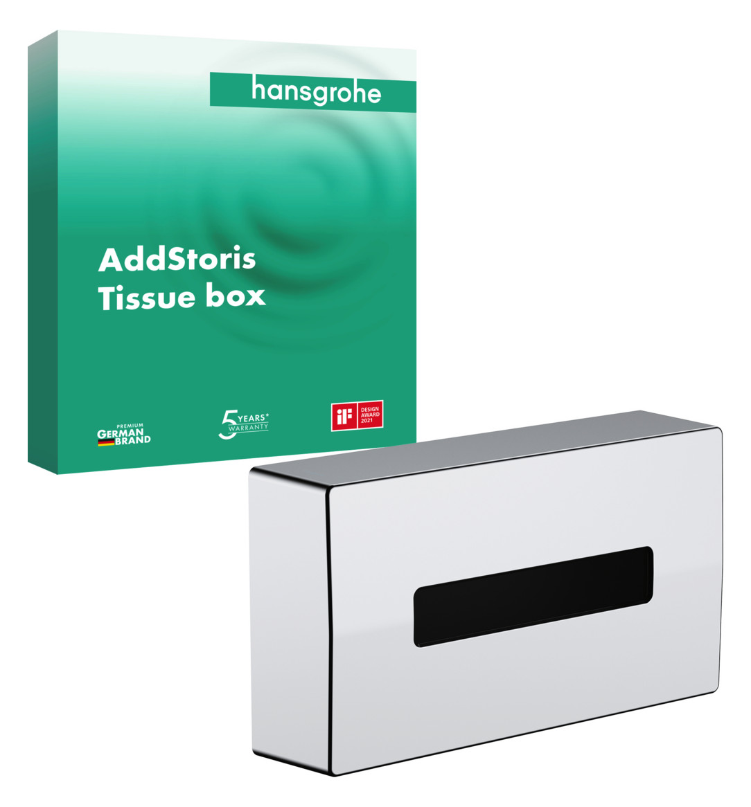 hansgrohe Kosmetiktuchbox AddStoris 265x145mm, Wandmontage, chrom