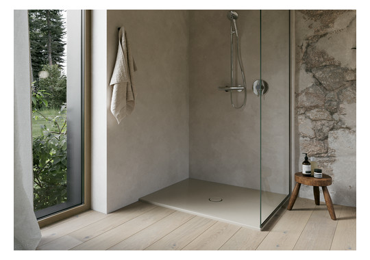 Duschfläche BetteFloor 1661 100x90cm, Glasur, Mini-Wannenträger, sand
