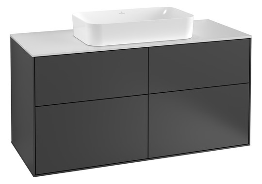 V&B Waschtisch-Unterschrank Finion 120x60,3cm, Abdeckplatte black matt, Peony Matt