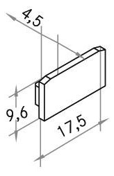 Endkappe si Kst B17,5mm H9,6mm