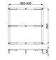 Hoesch Untergestell Muna für 90/100 x 90 cm