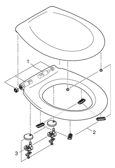 GROHE WC-Sitz Bau Keramik mit Deckel, alpinweiß