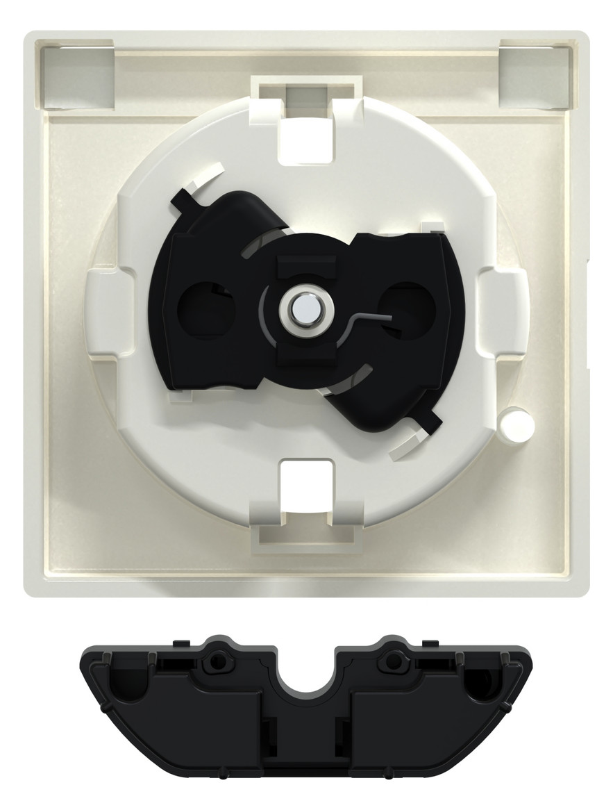 Steckdose 1f polws glz System M UP m.BS IP20 Mit erhöhtem Berührungsschutz