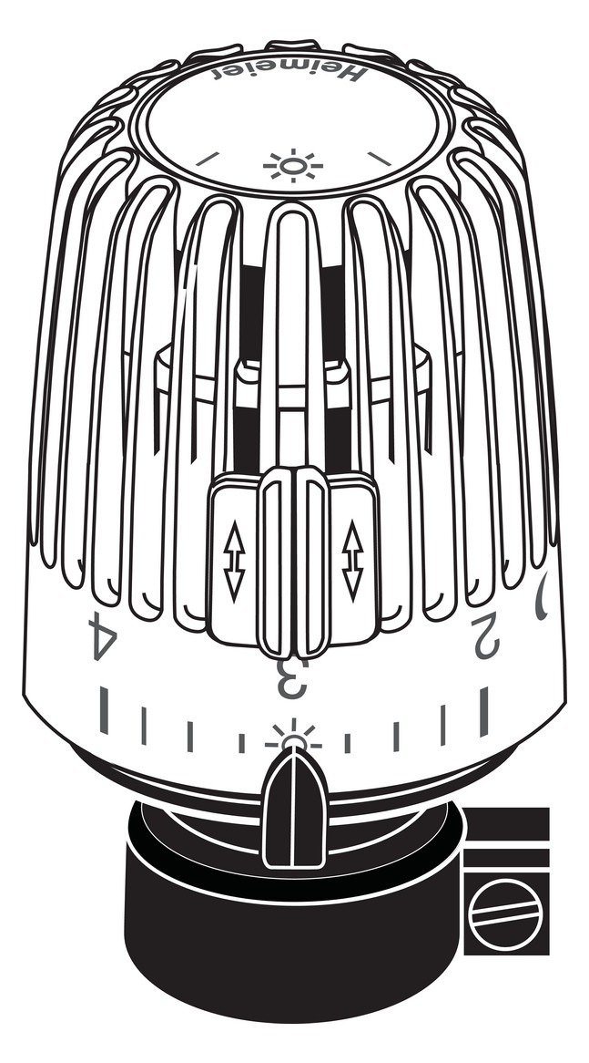 Heimeier Thermostat-Kopf K mit Direktanschluss, für Danfoss RAVL, weiß