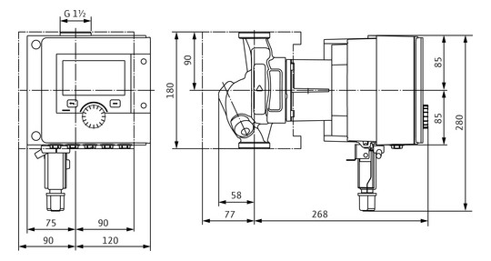 Wilo Nassläufer-Pumpe Stratos MAXO 25/0,5-10, G 1 1/2, PN 10, Verschraubung