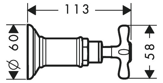hansgrohe Fertigmontageset Axor Montreux UP-Absperrventil, mit Kreuzgriff, brushed nickel