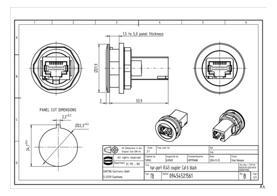 HART har-port RJ45 Koppler   09454521561 