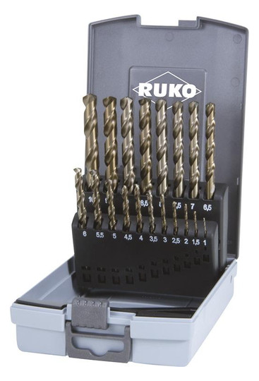 RUKO-Spiralbohrer-Satz DIN338, HSS-Co5 - 19-teilig,...