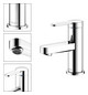 KEUCO Waschtisch-Einhebelmischer 60 IXMO Flat Ausladung 89mm, ohne Ablaufgarnitur, verchromt