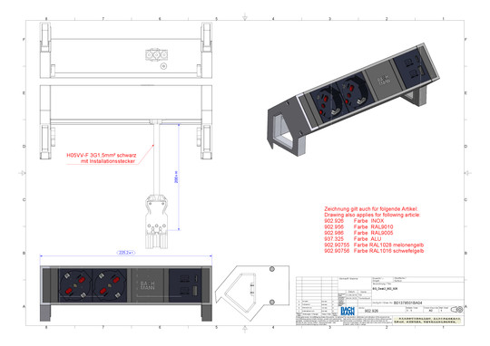 Bachmann DESK2 2xP40 1xUSB A&C   902.956 