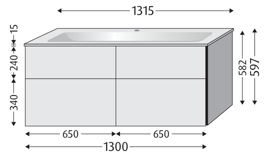 SA Set Glas-WT 3way (SP207) 582x1300x487 Soft-Green