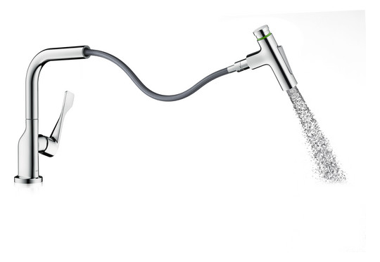 hansgrohe Spültisch-Einhebelmischer 230 Select 2jet Axor Citterio mit Ausziehbrause und sBox, chrom