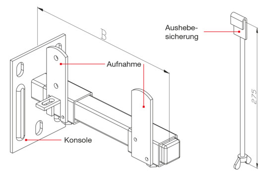 Wemefa Wandonsole 5410 276 mm breit, stabil