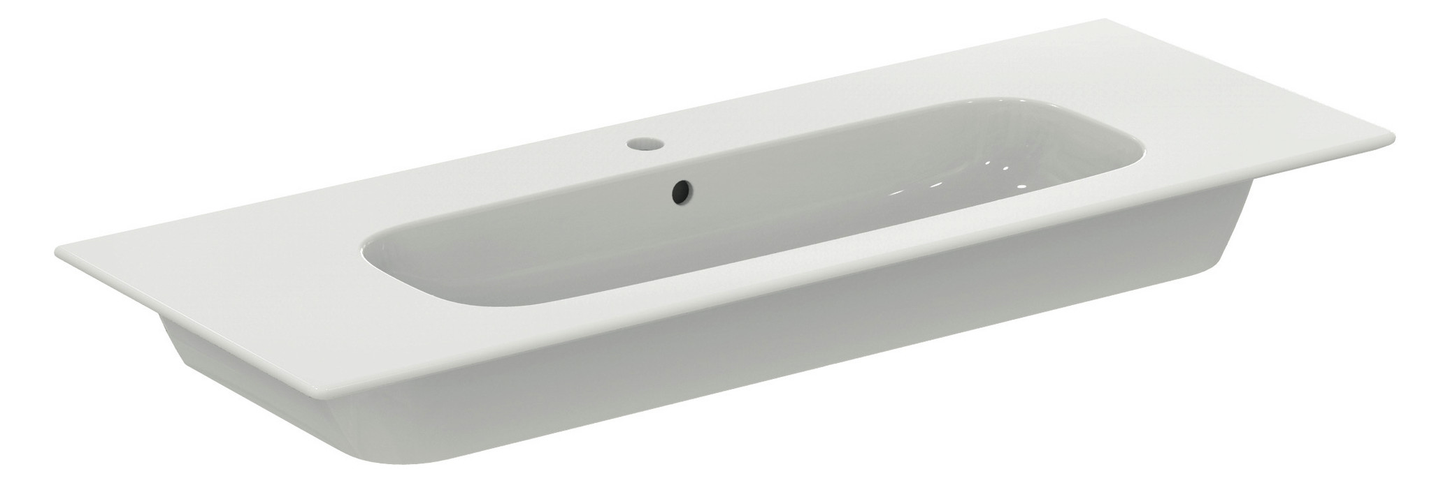 Ideal-Standard Möbelwaschtisch-Paket i.life A 124x46x64,5cm, 1 Hahnloch, Griff Chrom gebürstet, coffee oak