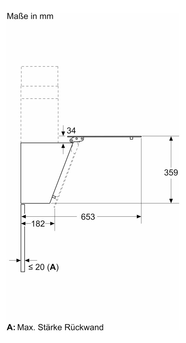 Wandesse 590mm sw A 60dB 430cbm/h Ø150mm LED 3st Uml T325mm