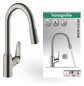 hansgrohe Spültisch-Einhebelmischer 220 Focus M42 mit Ausziehbrause, 2jet, Edelstahl-Optik
