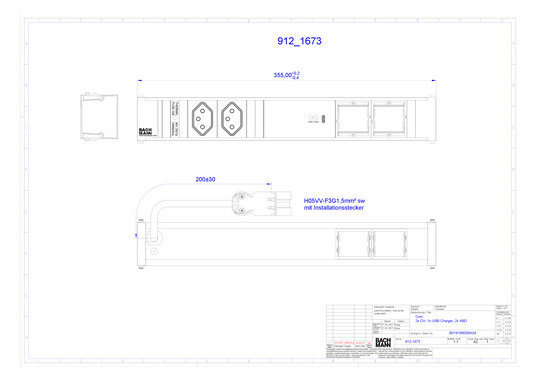 Bachmann CONI 2xCH 1xUSB C 60W  912.1673 