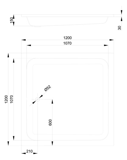 Duschwanne BetteQuinta 120x120x15cm, starwhite