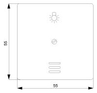Kontrollwippe Schalter DELTAi-system ti-ws glz titanweiß Symbol Licht