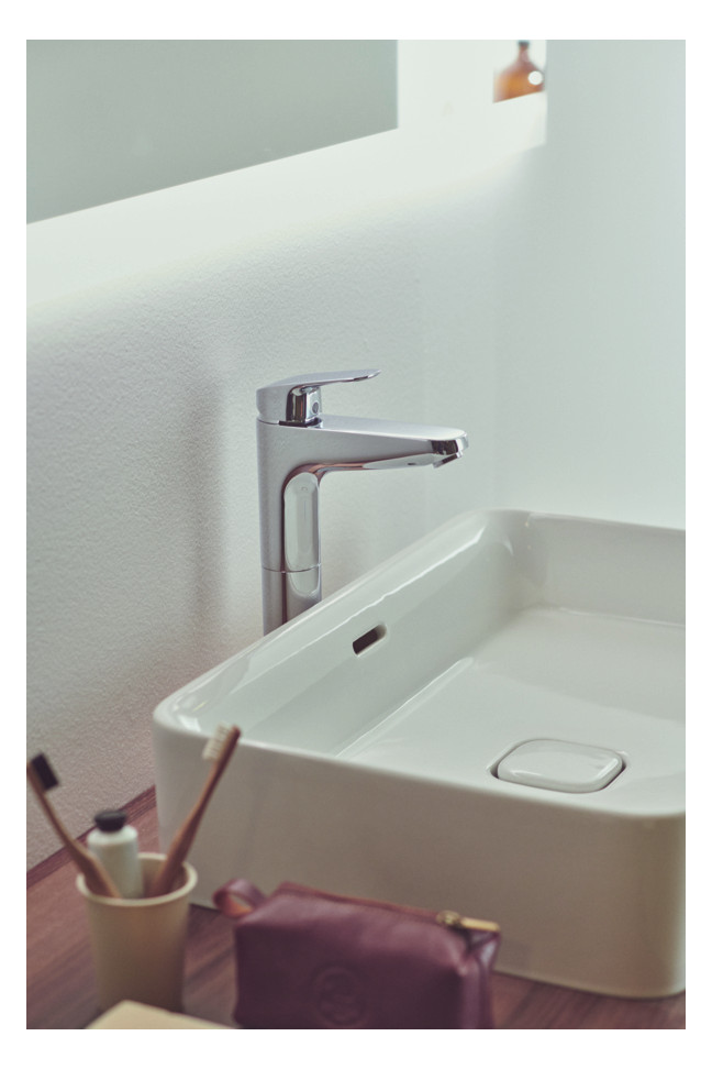Ideal-Standard Waschtisch-Einhebelmischer CeraFlex chrom, verlängerter Sockel, mit Ablaufgarnitur, Ausladung 140mm Ideal-Standard Waschtisch-Einhebelmischer CeraFlex chrom, verlängerter Sockel, mit Ablaufgarnitur, Ausladung 140mm