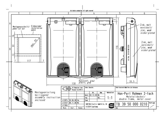 HART Rahmen 2-fach, vernicke 39500000210 