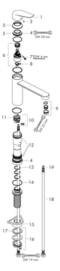 hansgrohe Spültisch-Einhebelmischer 120 Focus M42 Vorfenstermontage, 1jet, chrom