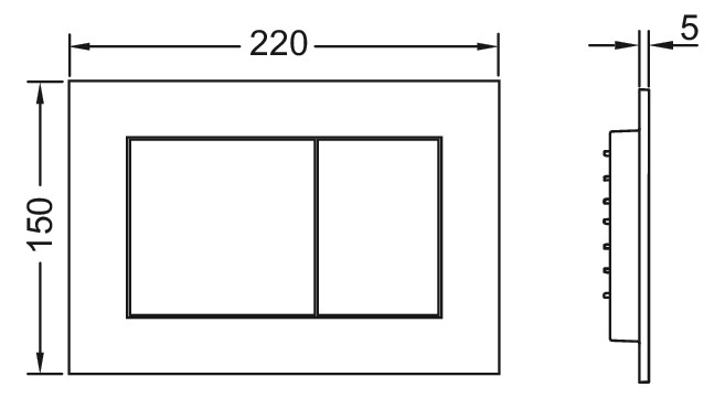 TECE WC-Betätigungsplatte TECEnow weiß antibakteriell, für Zweimengentechnik