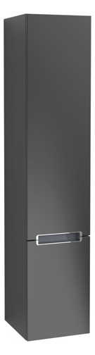 V&B Hochschrank Subway 2.0 35 x 165 x 37 cm, links, Griff chrom, black matt lacquer