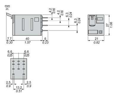 Schaltrelais 3W IP20 21x27x47mm Steckanschl