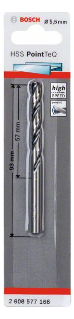 Metallbohrer Ø5,5mm zyl.Steckachse Edst f.Edelstahl f.Stahl