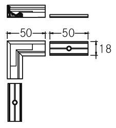 Kupplung/Verbinder ger al L50mm B50mm H18mm Kupplung/Verbinder ger al L50mm B50mm H18mm