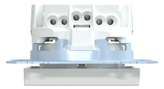 Steckdose 1f akws glz System M UP IP20 aktivweiß