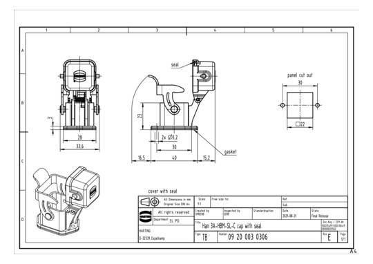HART Anbaugehäuse Metall     09200030306 