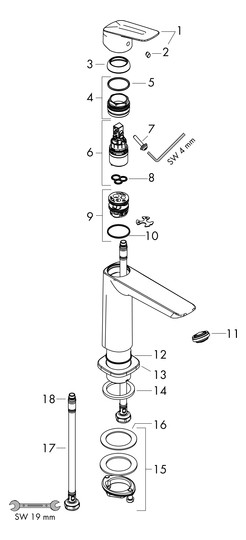 hansgrohe Waschtisch-Einhebelmischer 240 Fine Logis ohne Ablaufgarnitur, chrom
