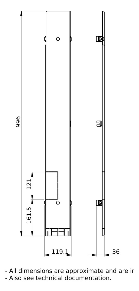 Trennwand Schrank ST 150mm RAL9003