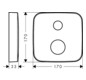 hansgrohe Verlängerungsrosette Axor 2-Loch, softsquare, Mengenregulierungspfeil, Edelstahl-Optik