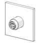 HANSA Fertigmontageset HANSAVAROX PRO UP-Brause-Einhebelmischer, Rosette eckig, chrom
